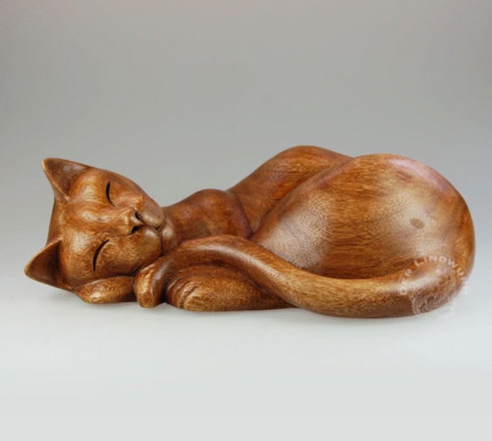 Katze, schlafend, extragroß - suar, ca. 25 cm