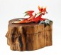 Preview: Drache auf Holzbox ca. 10 cm, rot