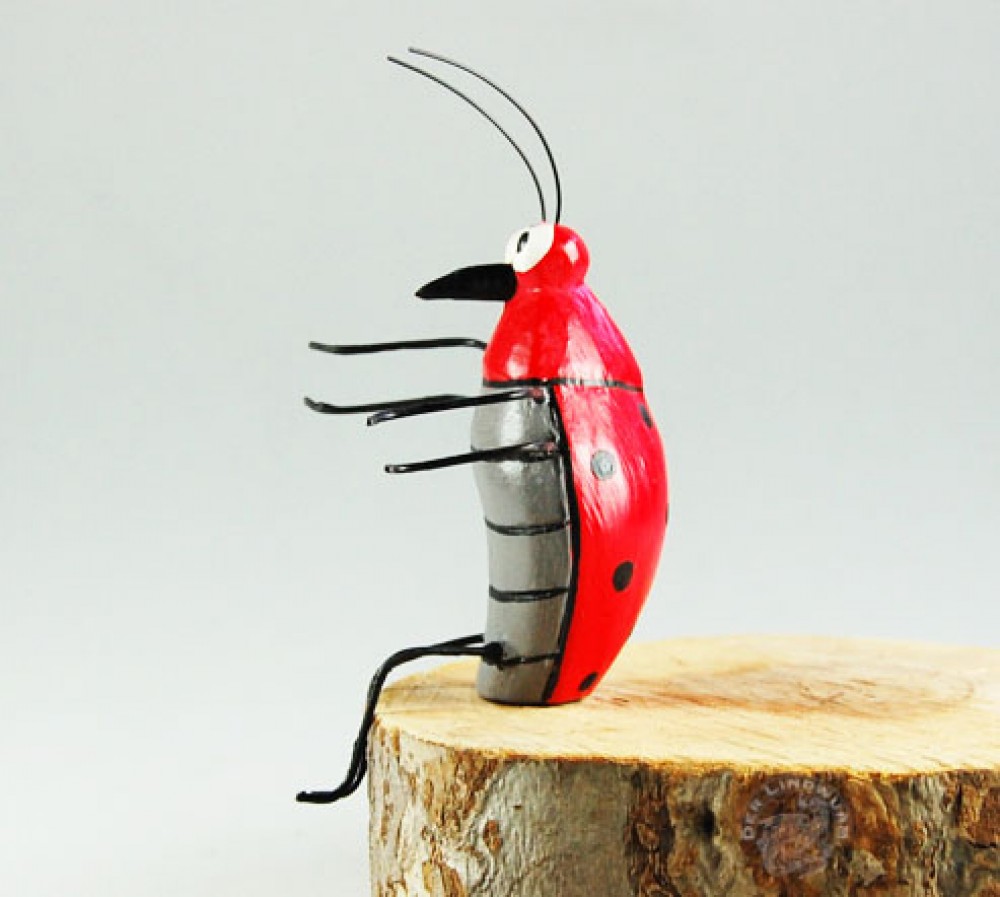 Käfer, rot/grau - ca. 7 cm