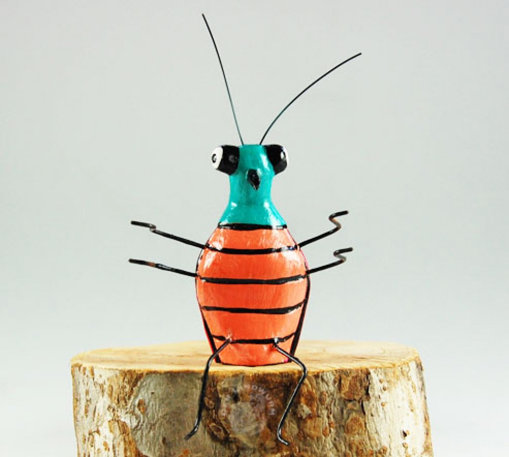 Käfer, rot/orange - ca. 7 cm