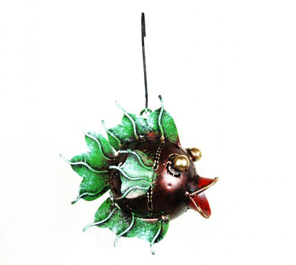 Kugelfisch, mini, grün/bronze -  ⌀ ca. 6 cm
